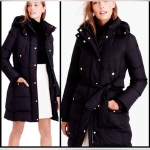 Jcrew Black down puffer coat size Large Tall